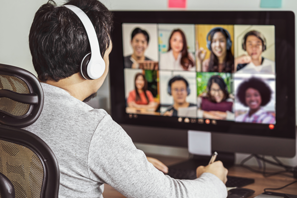 Participants in a virtual workshop