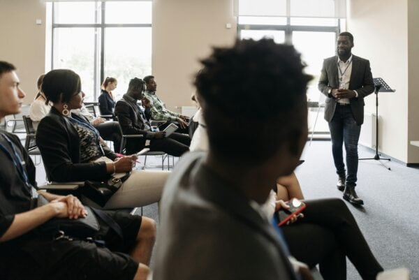 graduate students in a classroom