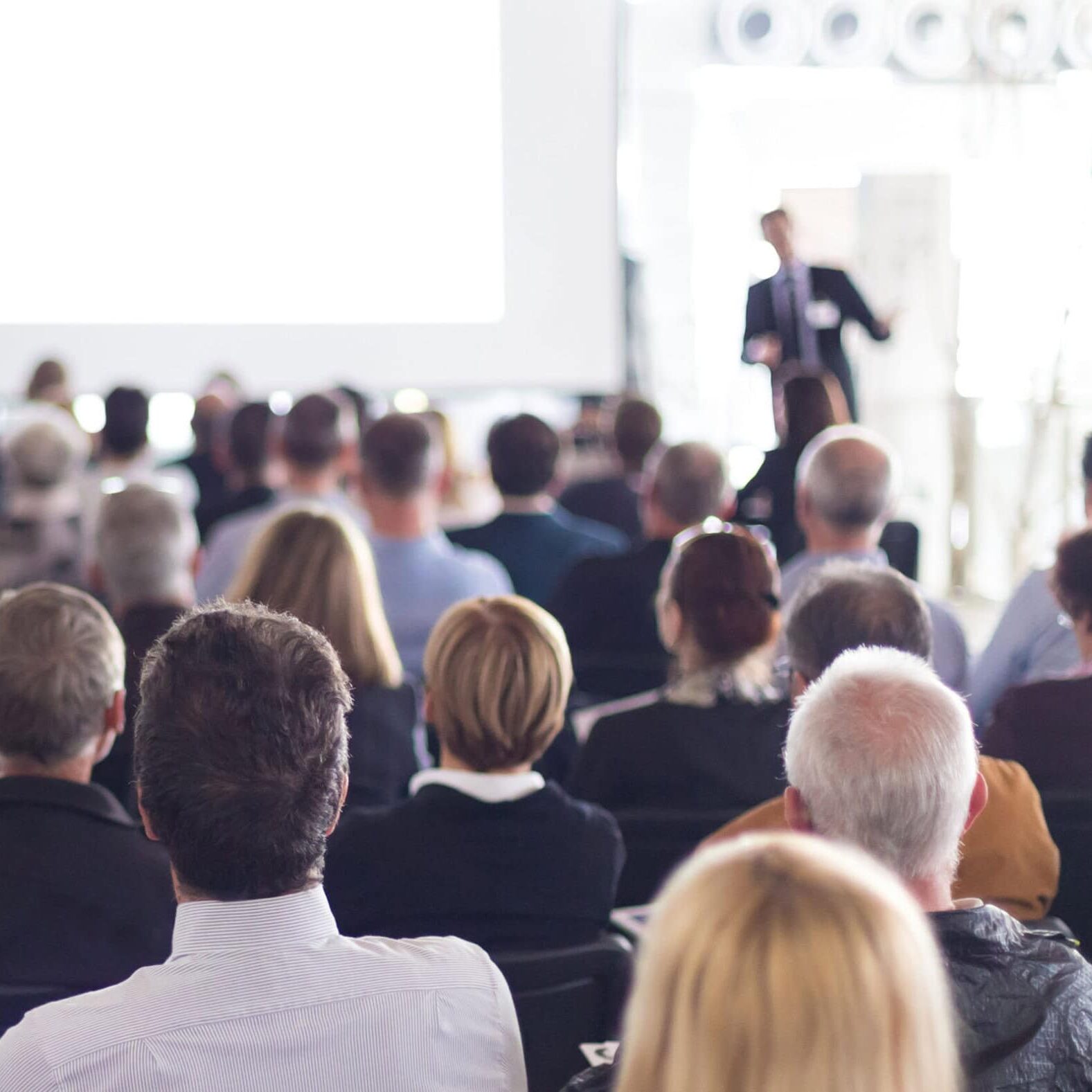 A group of professionals attending a conference